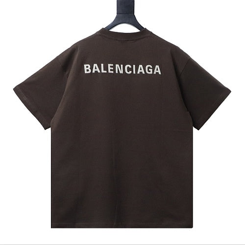 Balenciaga Logo Print T-shirt Brown