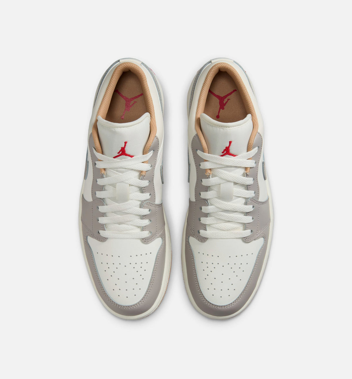 Air Jordan 1 Low Men's Sneakers - Sail/Fire Red/College Grey/Hemp