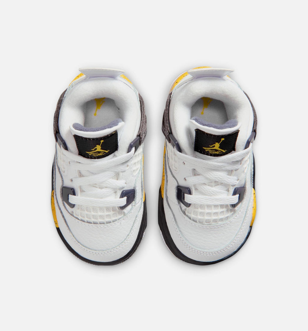 Air Jordan 4 Retro Rare Air Tour Yellow Infant/Toddler – White/Dark Blue Grey/Black/Tour Yellow