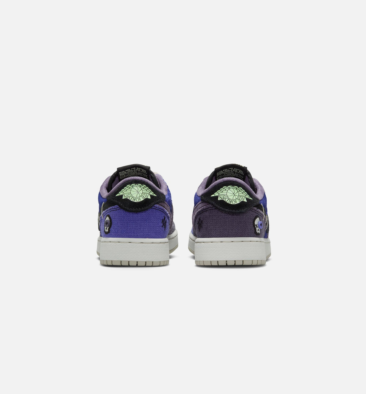 Air Jordan 1 Low OG Grade School Sneakers - Purple / Green / Black / Silver