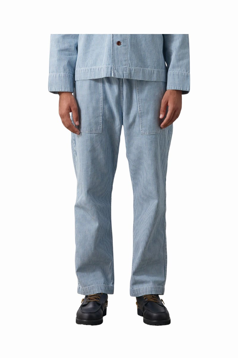 SERVICE WORKS HOUSE GINGHAM CHEF PANTS Blue
