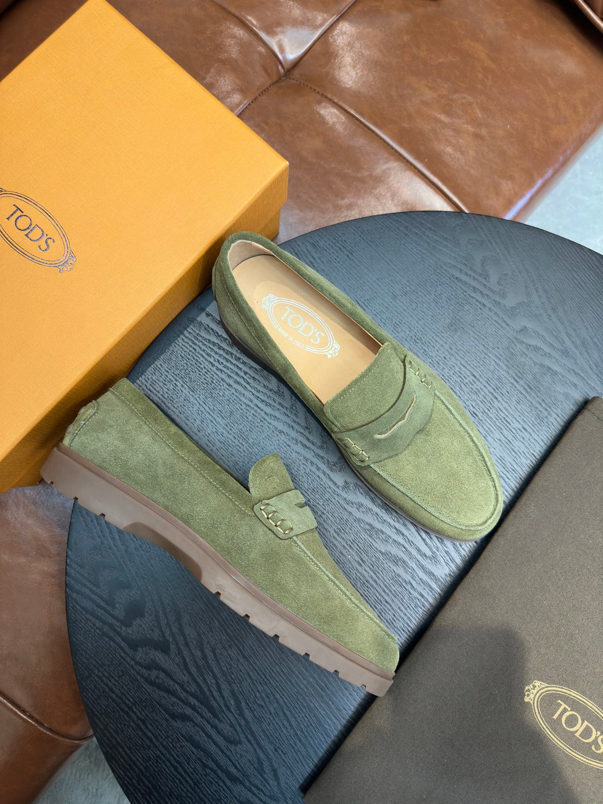 Tod's Suede Calfskin Loafers