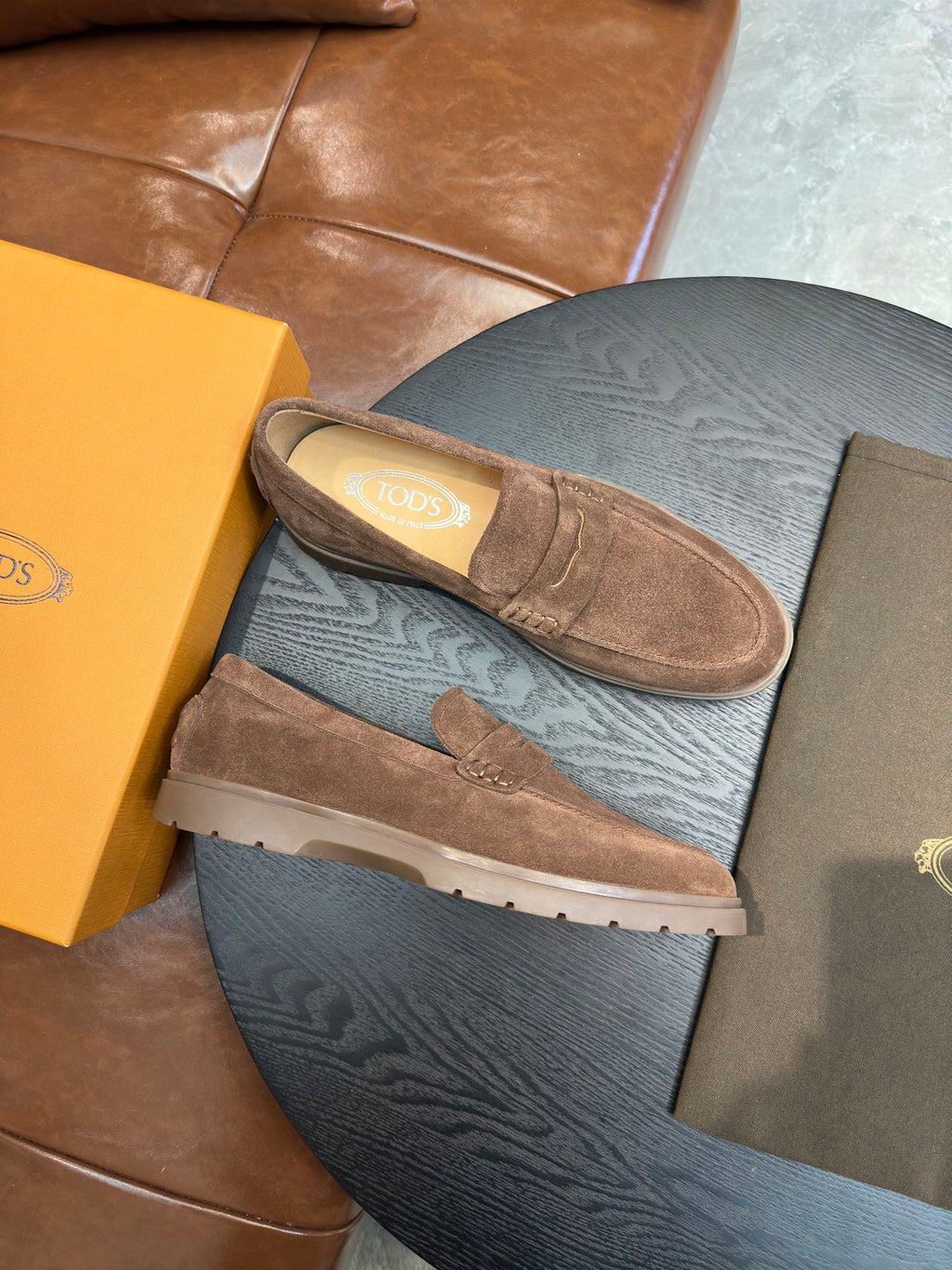 Tod's Suede Calfskin Loafers