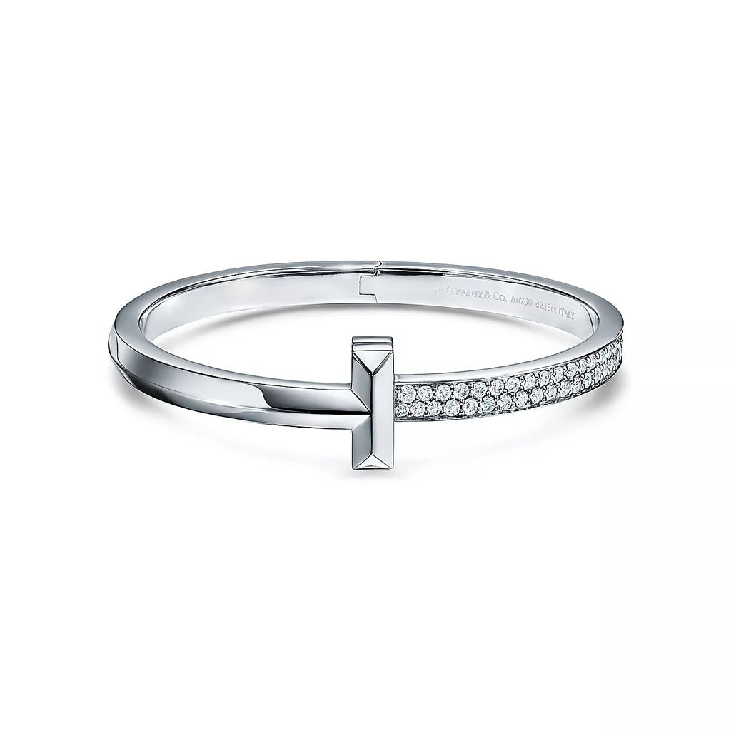 TIFFANY WIDE DIAMONDS HINGED BANGLE