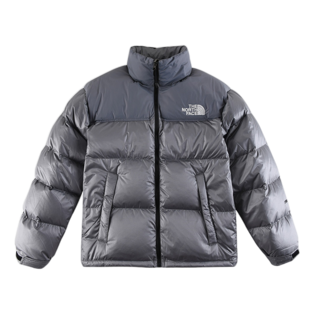 The North Face Contrast-Panel Stand-Collar Puffer Jacket | Bold Two-Tone Winter Style