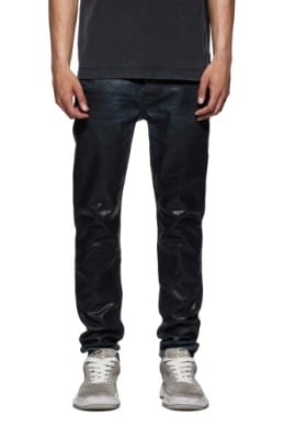 Purple Brand Coated Indigo Skinny Denim Pant 'Black'