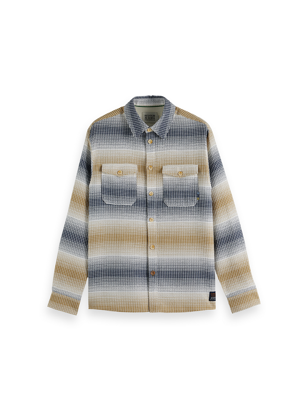 S&S Waffle Structure Stripe Shirt