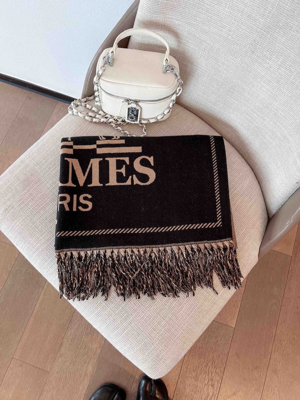 Hermès Fringed Logo Scarf