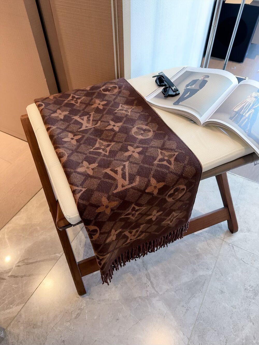Louis Vuitton Fringed Monogram Scarf