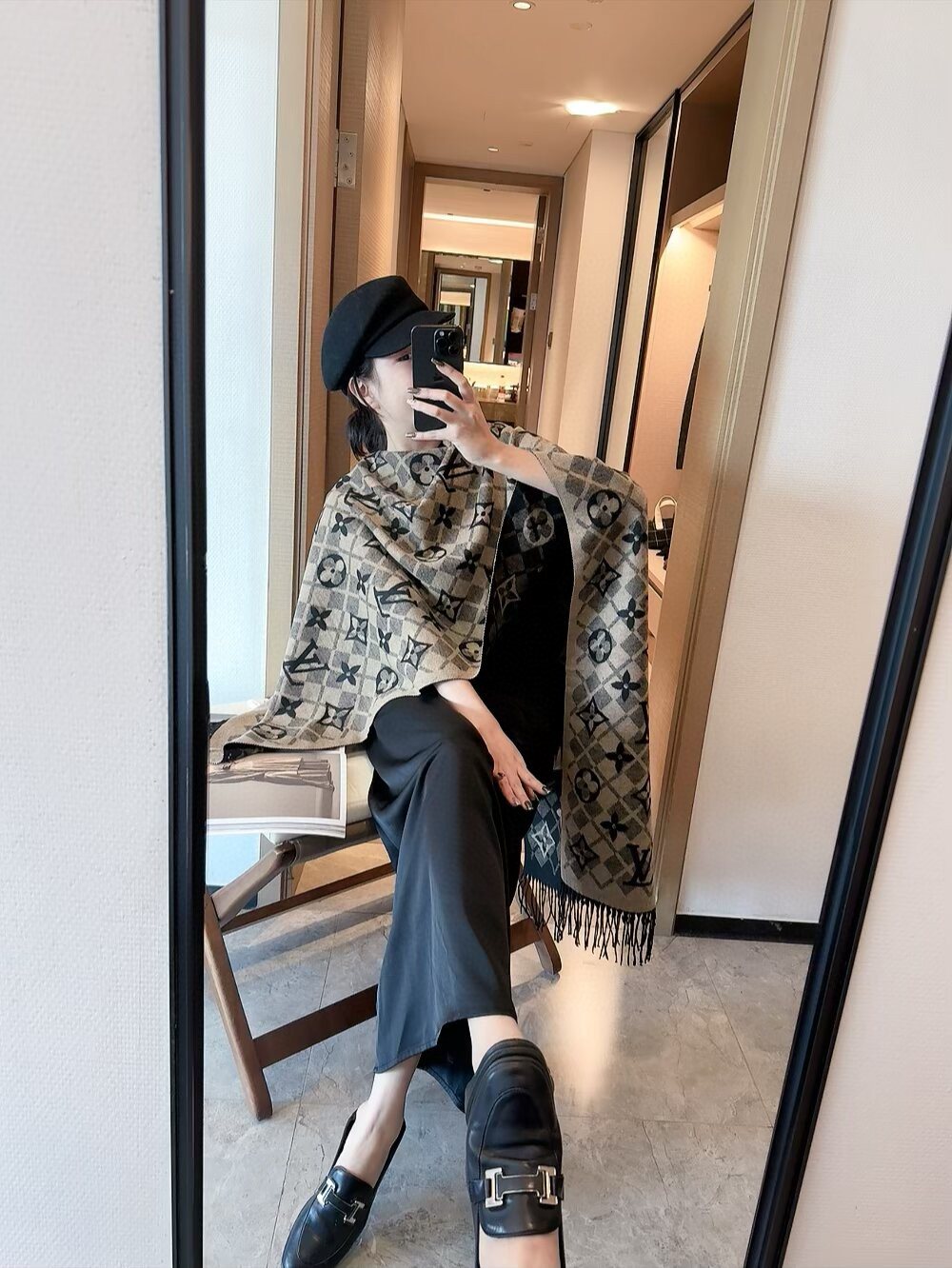 Louis Vuitton Fringed Monogram Scarf