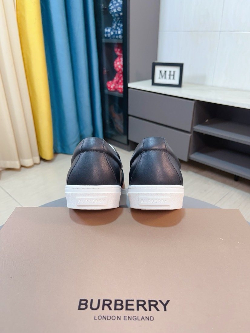 Burberry Beige Check Slip-On Sneakers