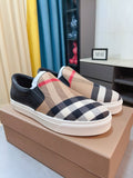 Burberry Beige Check Slip-On Sneakers