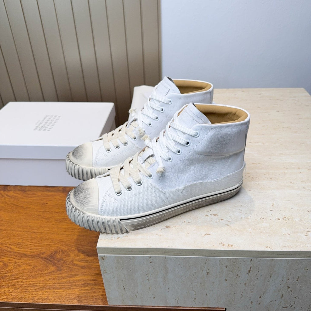 Maison Margiela White High-Top Lace-Up Sneakers