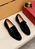 Ferragamo Black Hardware Loafers