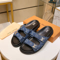 Louis Vuitton Blue Monogram Slide Sandals