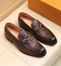 Louis Vuitton Dark Brown Embossed Loafers