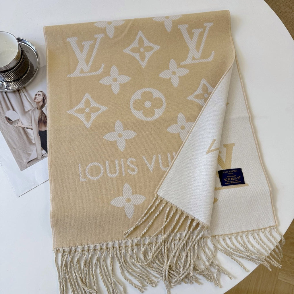 Louis Vuitton Reversible Fringed Scarf