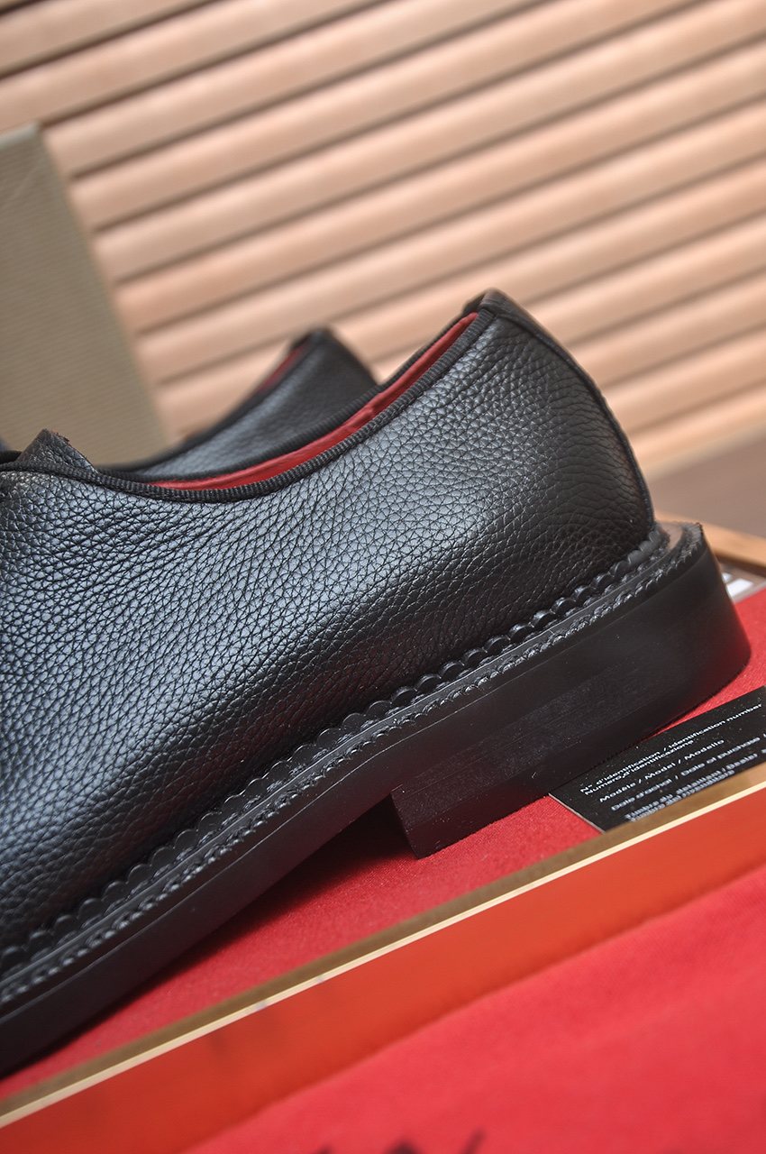 Christian Louboutin Black Red-Sole Lace-Up Dress Shoes