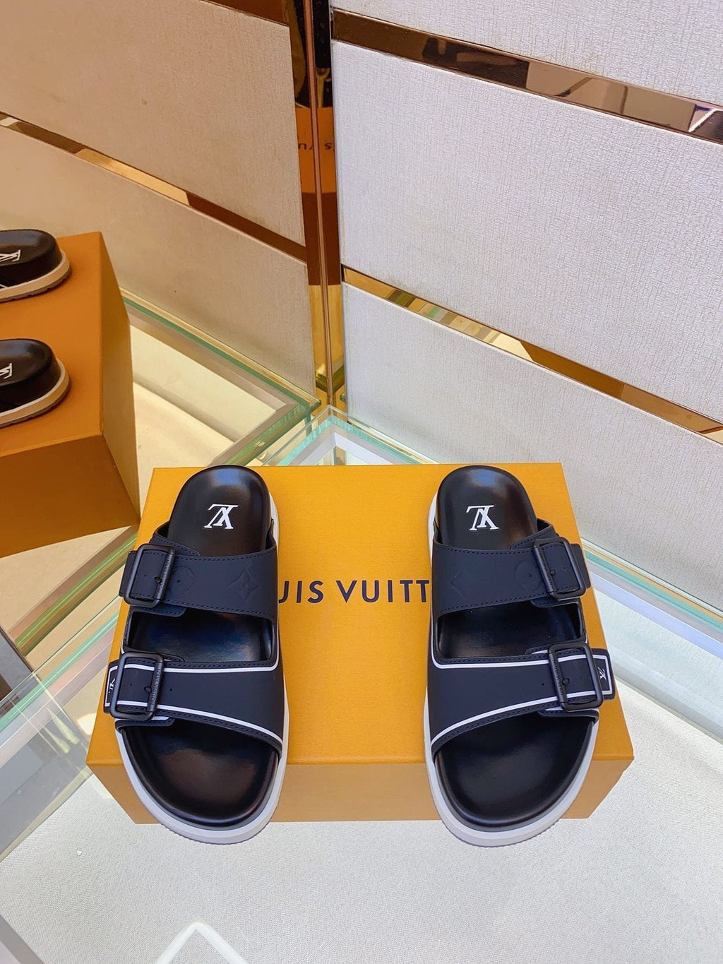 Louis Vuitton Men's Two-Buckle Slide Sandals