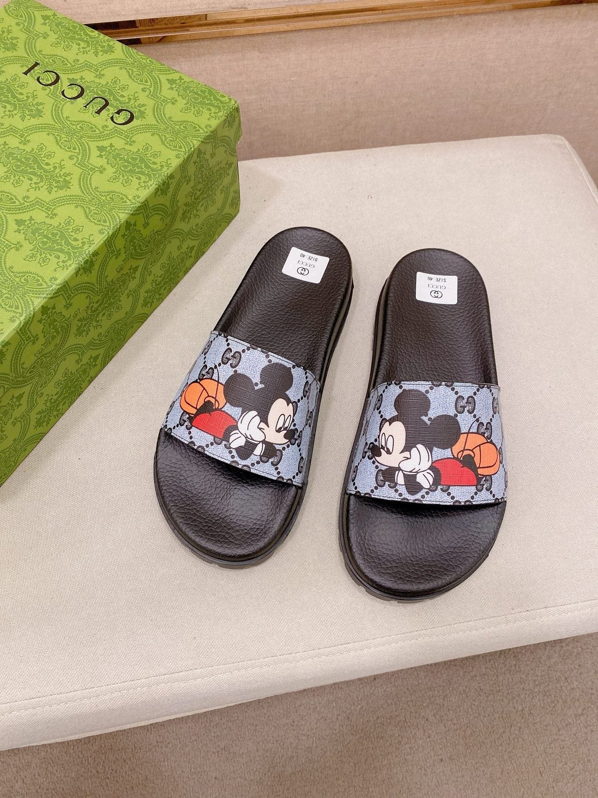 Gucci Graphic Strap Slide Sandals