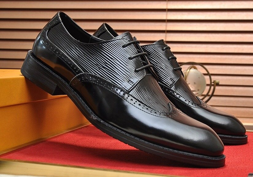 Louis Vuitton Men's Textured Panel Lace-Up Dress Shoes