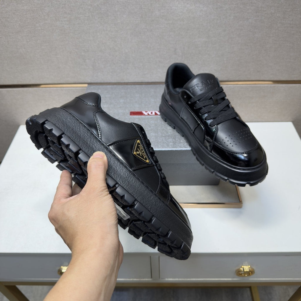 Prada Men's Paneled Low-Top Sneakers - Thick Lugged Outsole