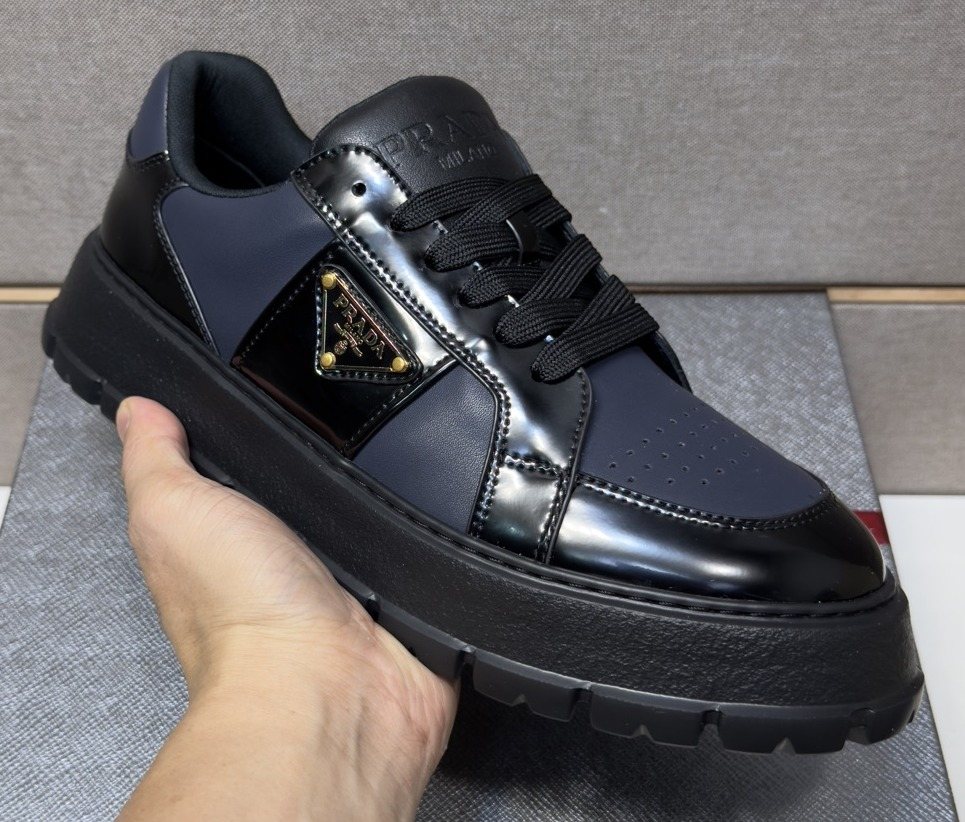 Prada Men's Paneled Low-Top Sneakers - Thick Lugged Outsole