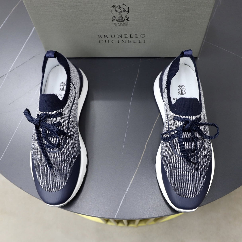 Brunello Cucinelli Low-Top Lace-Up Sneakers - Layered Upper With Contrast Detailing