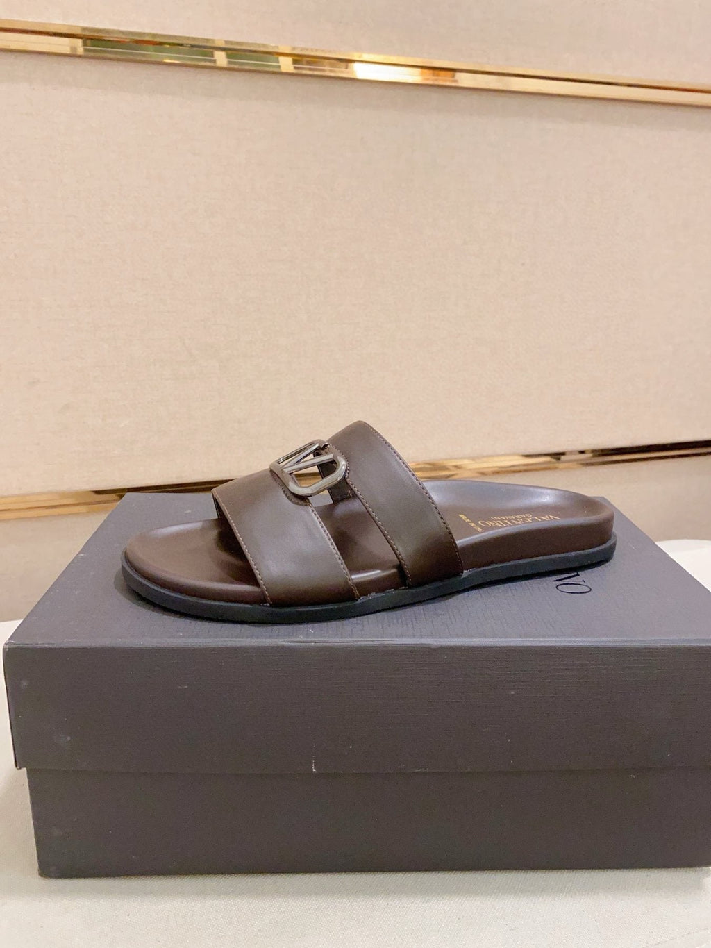 Valentino Men's V-Detail Slide Sandals
