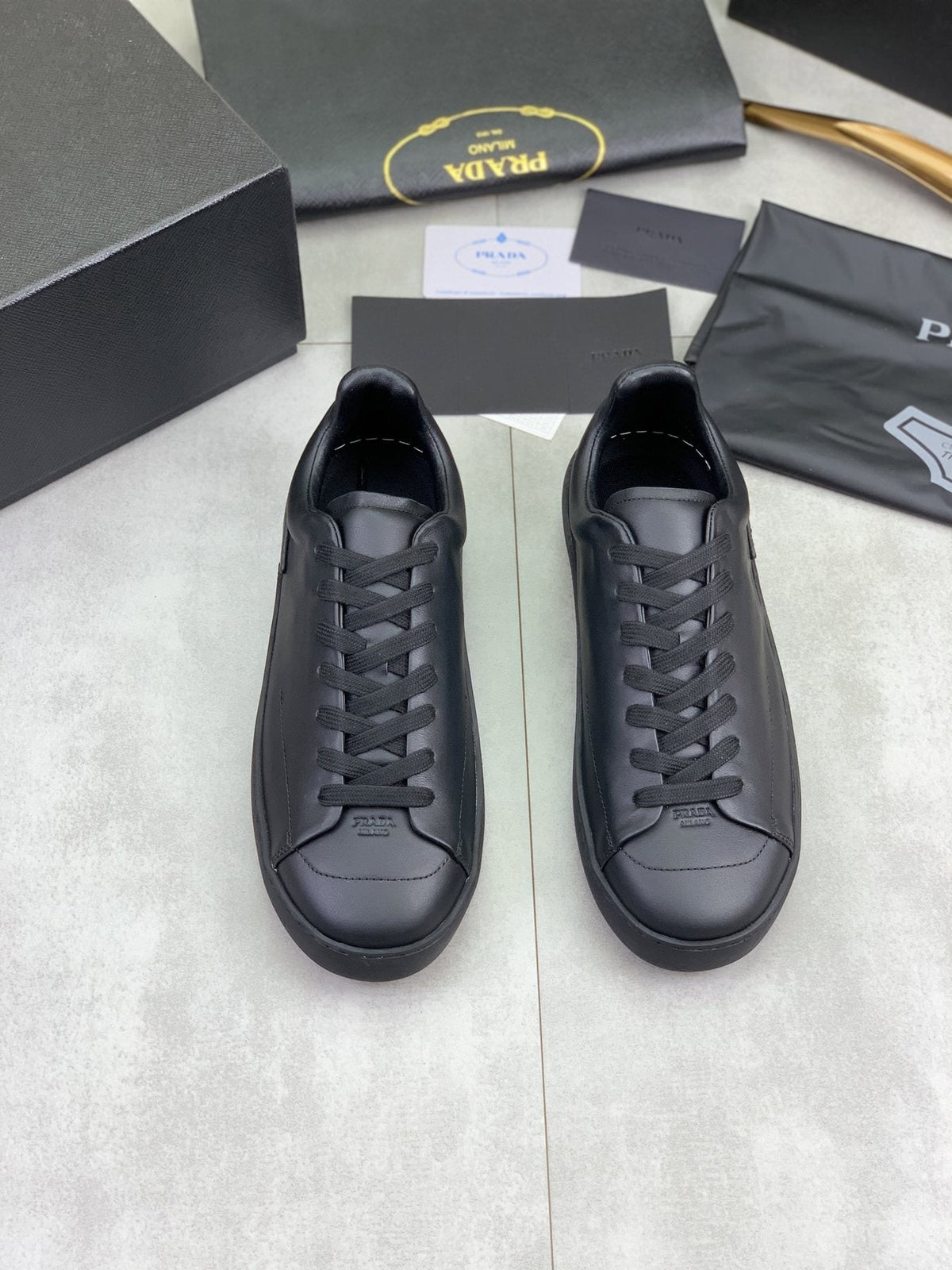 PRADA Triangle Accent Low-Top Sneakers