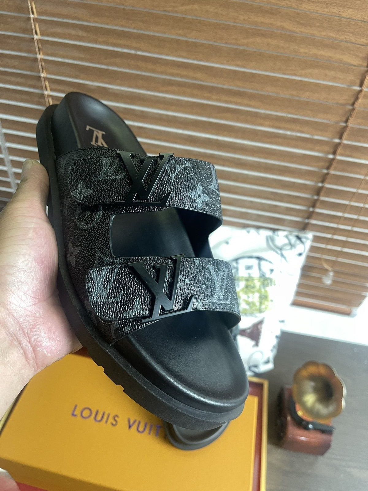 Louis Vuitton Monogram Double-Strap Slide Sandals