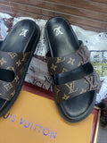 Louis Vuitton Monogram Double-Strap Slide Sandals