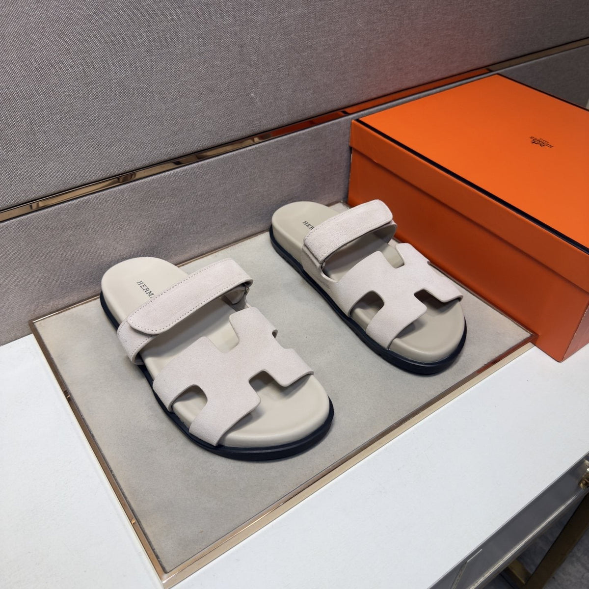 Hermès Cutout Slide Sandals
