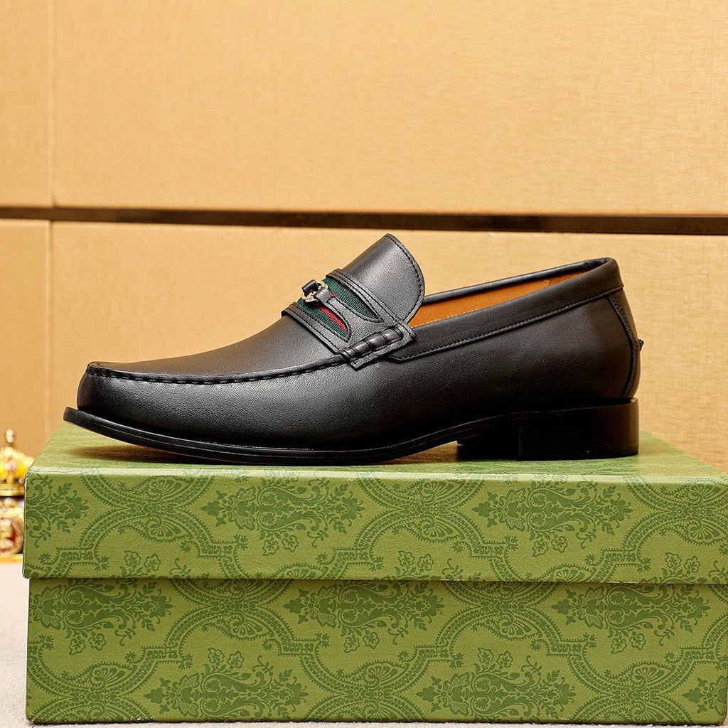 Gucci Leather Web Detail Loafers