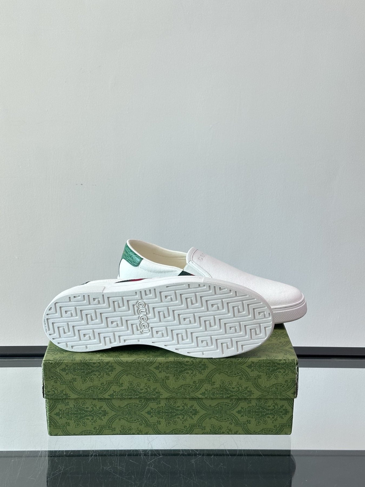 Gucci Striped Slip-On Shoes