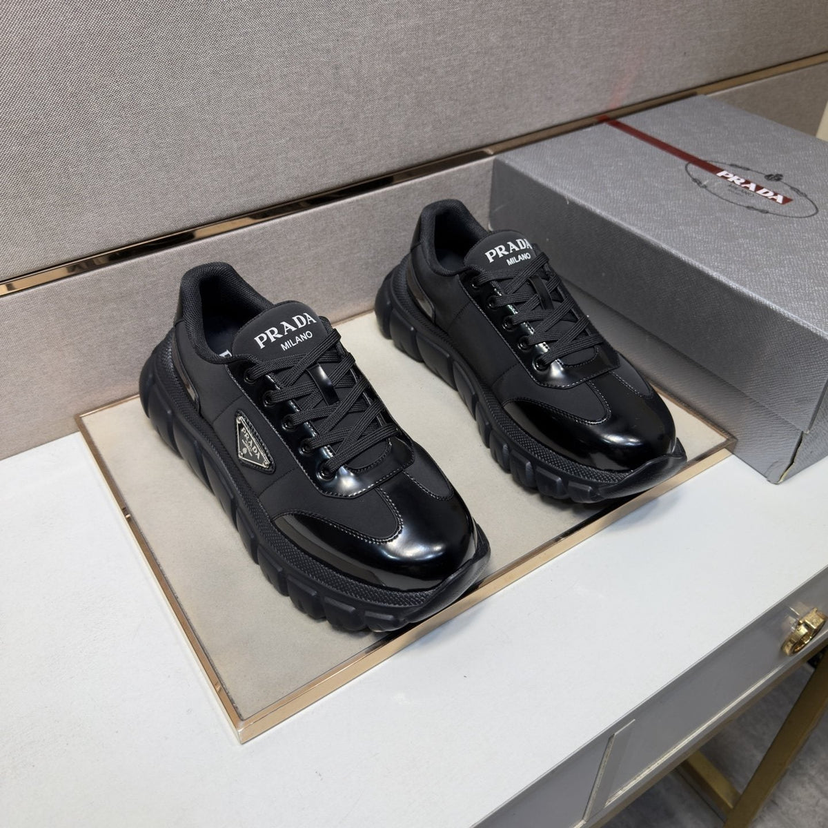 Prada Men's Chunky Sole Sneakers