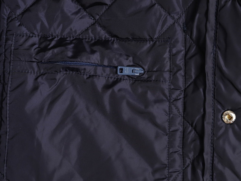 Prada PRD Quilted Jacket with Corduroy Collar - Navy