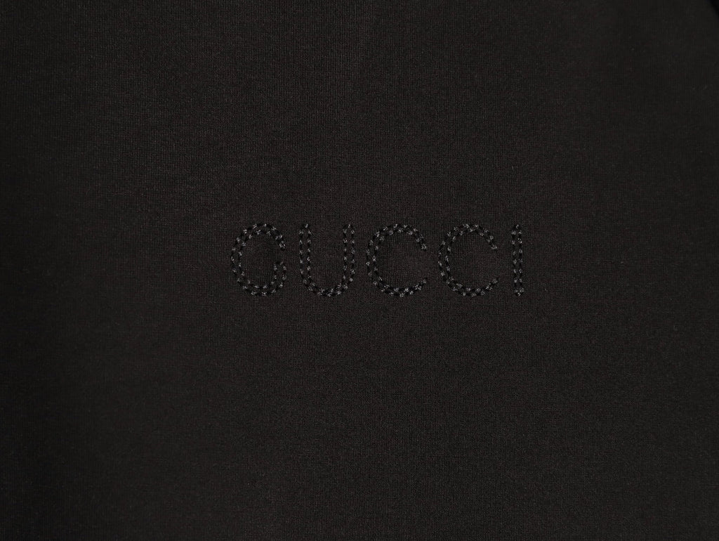 Gucci Lettering-Trim Hooded Zip Jacket - Black